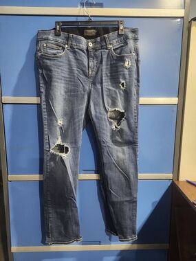 Torrid Stretchy Bombshell Distressed Blue Straight-Leg Jeans Size 18